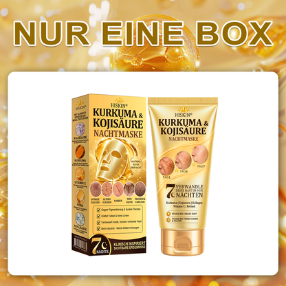 Neu! ✨ Hiskin® Kurkuma × Kojisäure Overnight Peel-Off-Maske – Mildert hartnäckige Pigmentflecken & glättet sichtbare Falten über Nacht 🌙✨ Kurkuma × Kojisäure × Peptid ✅ Nur ein Schritt pro Nacht · Sichtbare Ergebnisse nach 7 Nächten