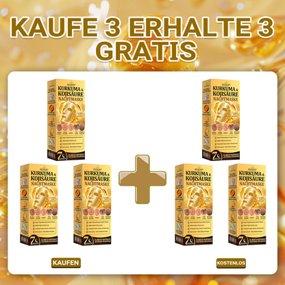 Neu! ✨ Hiskin® Kurkuma × Kojisäure Overnight Peel-Off-Maske – Mildert hartnäckige Pigmentflecken & glättet sichtbare Falten über Nacht 🌙✨ Kurkuma × Kojisäure × Peptid ✅ Nur ein Schritt pro Nacht · Sichtbare Ergebnisse nach 7 Nächten