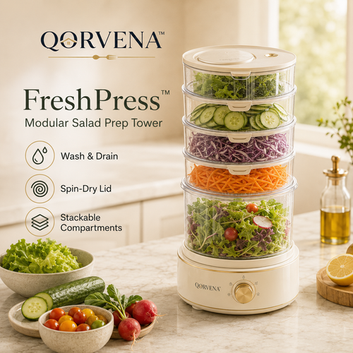 QORVENA™ SteamRise™ Adjustable Multi-Level Steamer