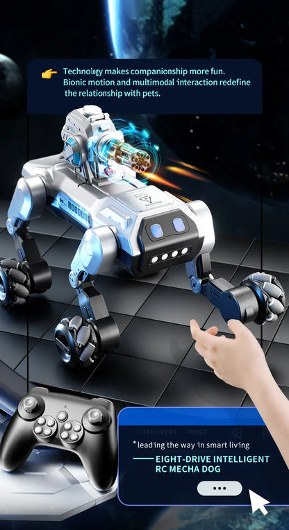 2026 New Intelligent Mechanical Dog With Gesture Induction Can Walk And Sing Dog Spray Control Electric Pet Dog Toys Kids Gifts