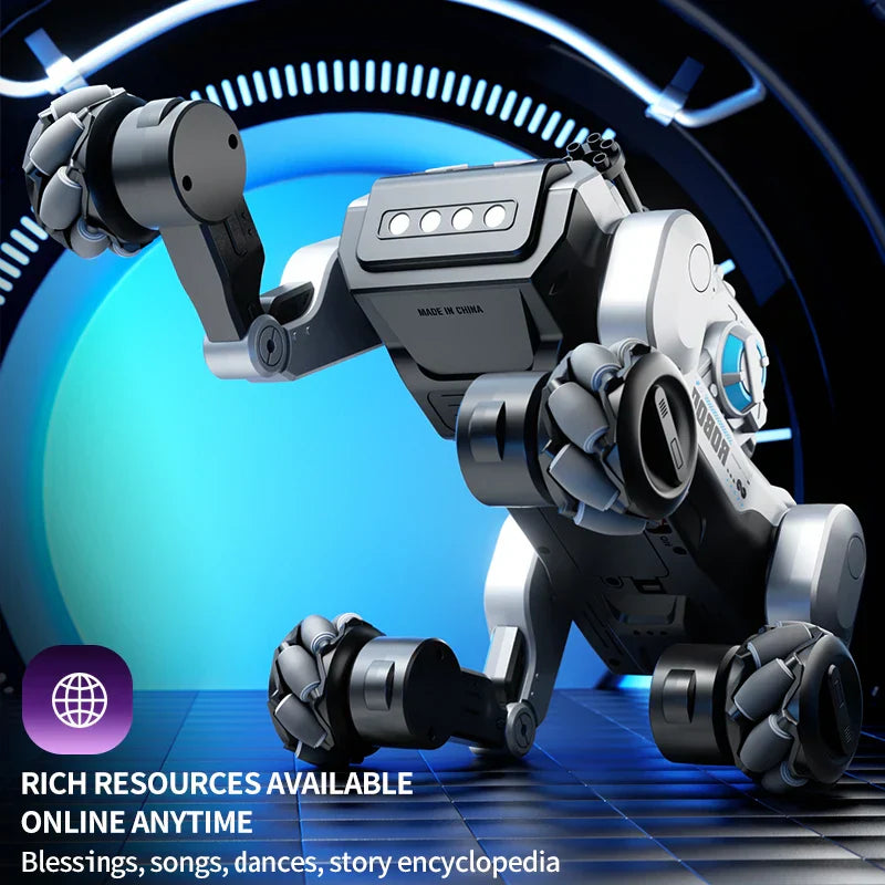 2026 New Intelligent Mechanical Dog With Gesture Induction Can Walk And Sing Dog Spray Control Electric Pet Dog Toys Kids Gifts