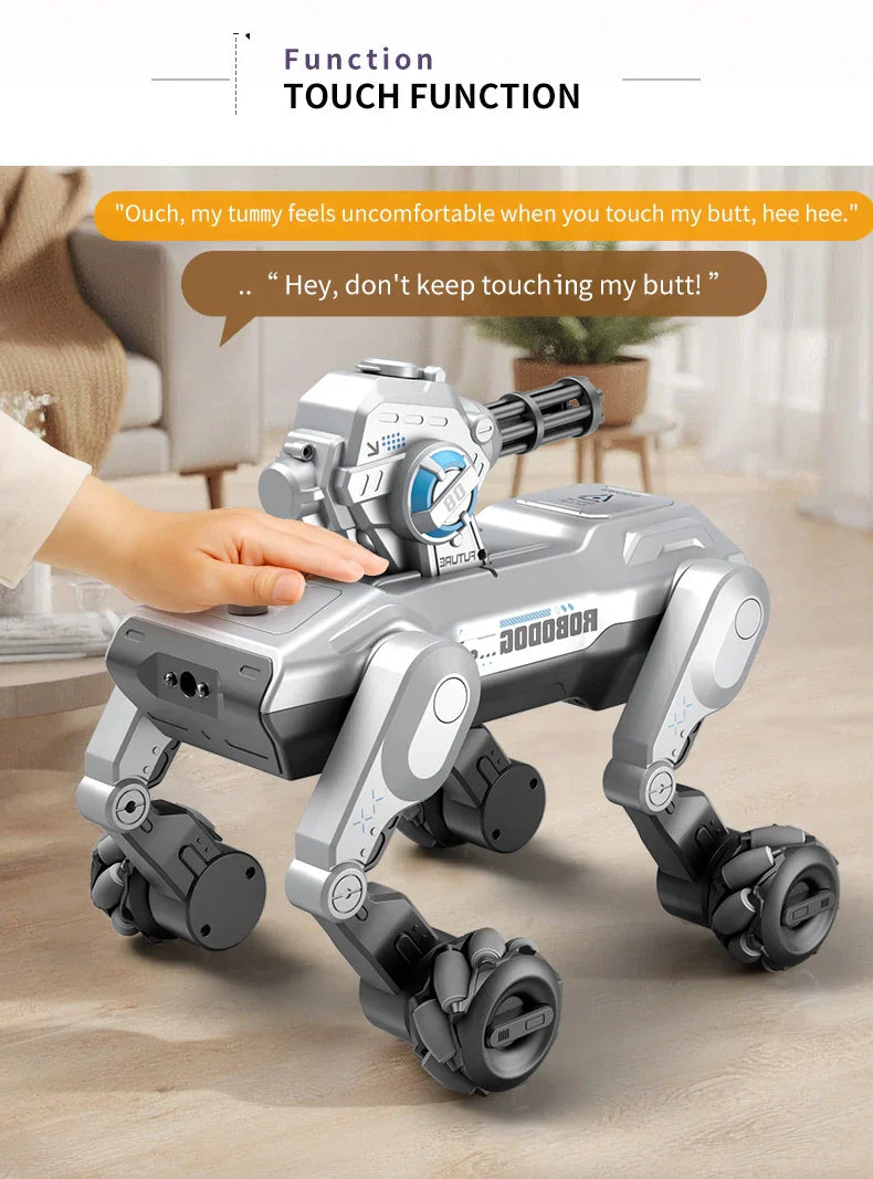 2026 New Intelligent Mechanical Dog With Gesture Induction Can Walk And Sing Dog Spray Control Electric Pet Dog Toys Kids Gifts