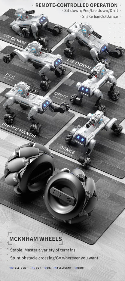 2026 New Intelligent Mechanical Dog With Gesture Induction Can Walk And Sing Dog Spray Control Electric Pet Dog Toys Kids Gifts