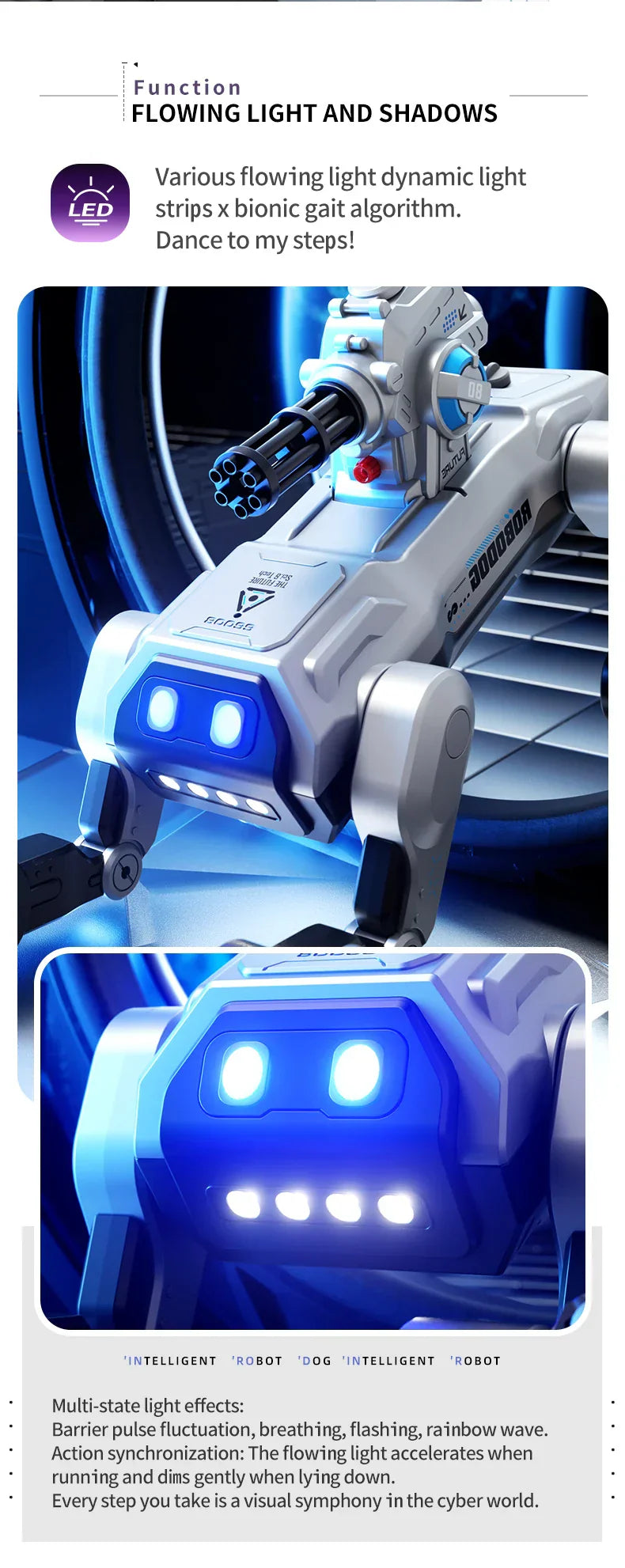 2026 New Intelligent Mechanical Dog With Gesture Induction Can Walk And Sing Dog Spray Control Electric Pet Dog Toys Kids Gifts