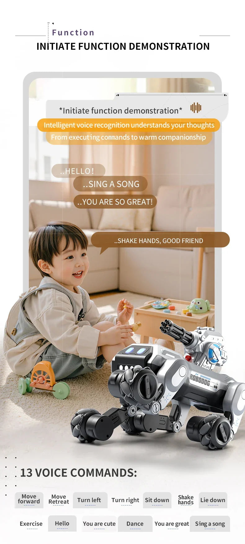 2026 New Intelligent Mechanical Dog With Gesture Induction Can Walk And Sing Dog Spray Control Electric Pet Dog Toys Kids Gifts